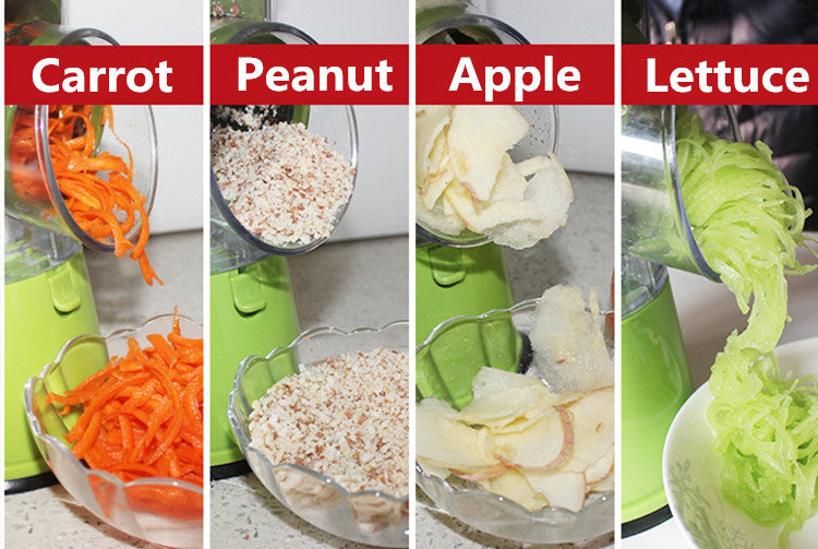 Table Top Drum Multifunctional Roller Vegetable Cutter Hand Crank Home Kitchen Shredder Potato Grater