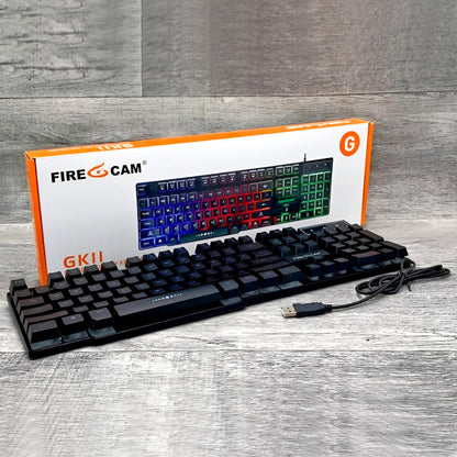 Gaming Keyboard with Aluminum Frame and Rainbow Backlit