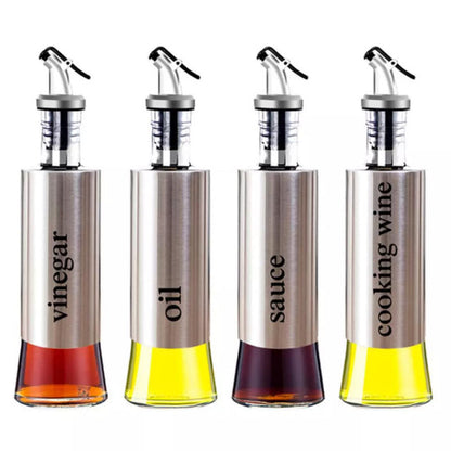Steel Covered Smart Glass Oil Bottle