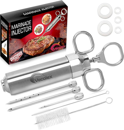 Stainless Steel BBQ Meat Marinade Flavor Seasoning Injector Needle