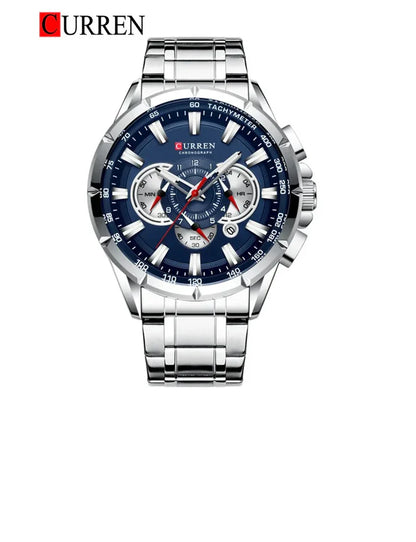 M:8363 Curren blue Dial Silver Stainless Steel Watch