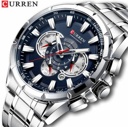 M:8363 Curren blue Dial Silver Stainless Steel Watch