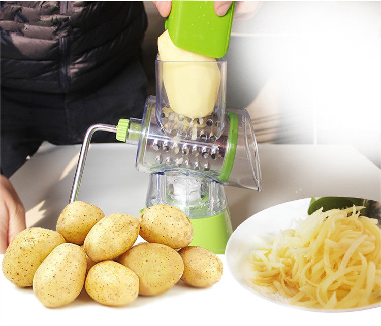 Table Top Drum Multifunctional Roller Vegetable Cutter Hand Crank Home Kitchen Shredder Potato Grater