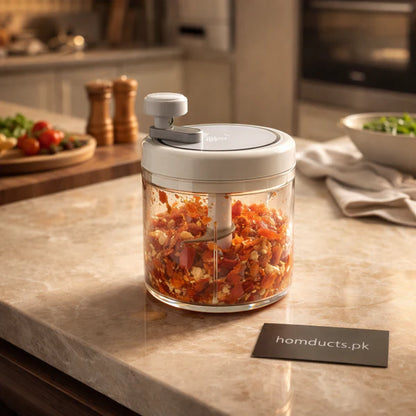 Premium Manual Food Chopper – Hand Press Vegetable & Garlic