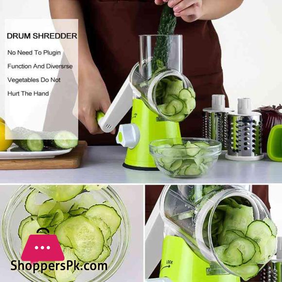Table Top Drum Multifunctional Roller Vegetable Cutter Hand Crank Home Kitchen Shredder Potato Grater