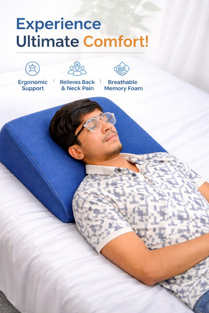 Ergonomic Memory Foam Back Support Pillow – Ultimate Comfort & Pain Relief