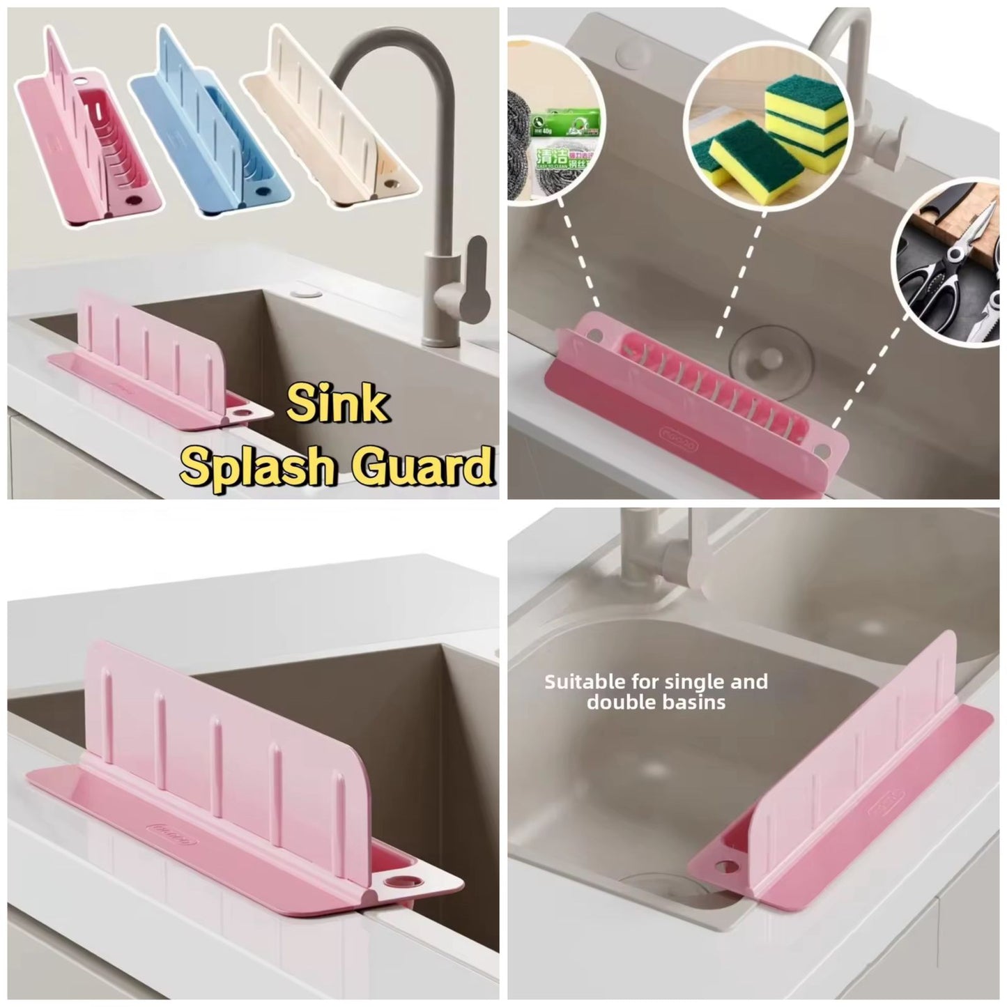 Silicone Sink Splash Guard with Basket