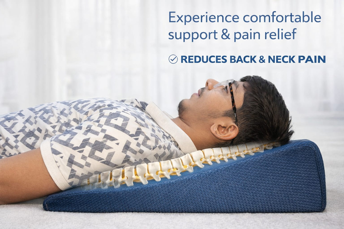 Ergonomic Memory Foam Back Support Pillow – Ultimate Comfort & Pain Relief