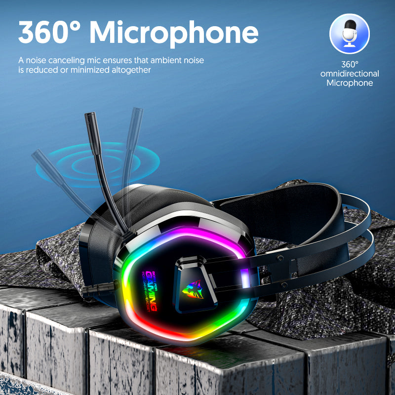 Headset with 7.1 Surround Sound, Noise-Cancelling Mic & 50mm Drivers