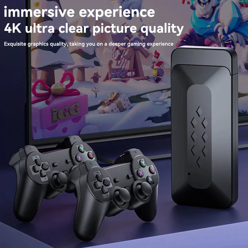 Plug & Play M33 4K Retro GameStick: 64GB, 33,000+ Games w/ Dual Wireless Controllers & 9 Emulators